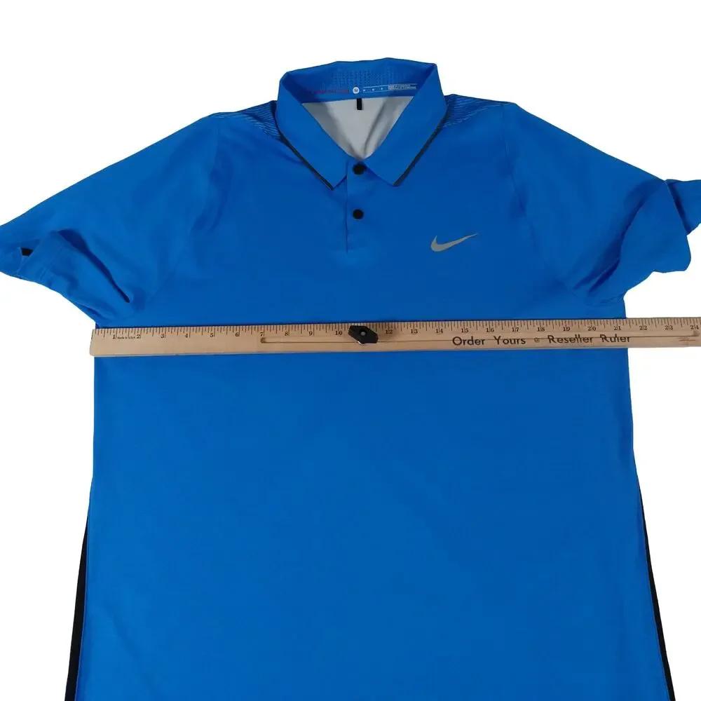 Tiger Woods Nike Performance Vented Striped Back Golf Polo Men's Medium